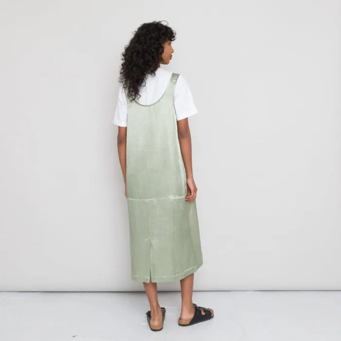 Folk Clothing Skirts Slip Dress 8211 Pistachio Satin 8211 Womens