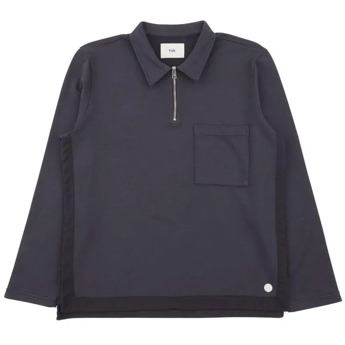 Folk Clothing Sweatshirts Signal HalfZip 8211 Soft Black 8211 Mens