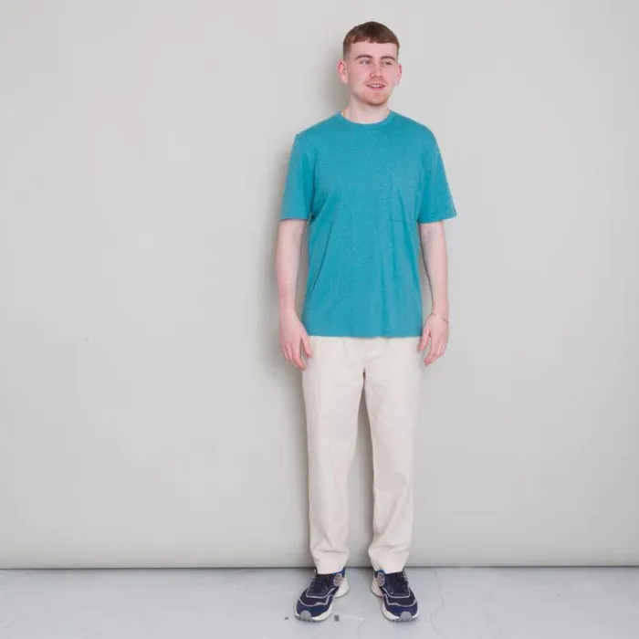 Folk Clothing TShirts Pocket Nep Assemby Tee 8211 Ocean Blue 8211 Mens