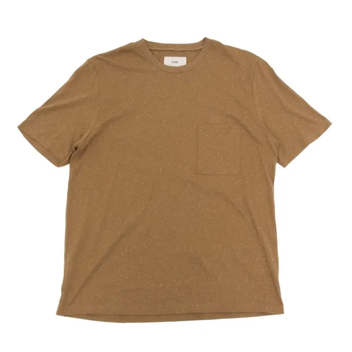 Folk Clothing TShirts Pocket Nep Assemby Tee 8211 Tobacco 8211 Mens