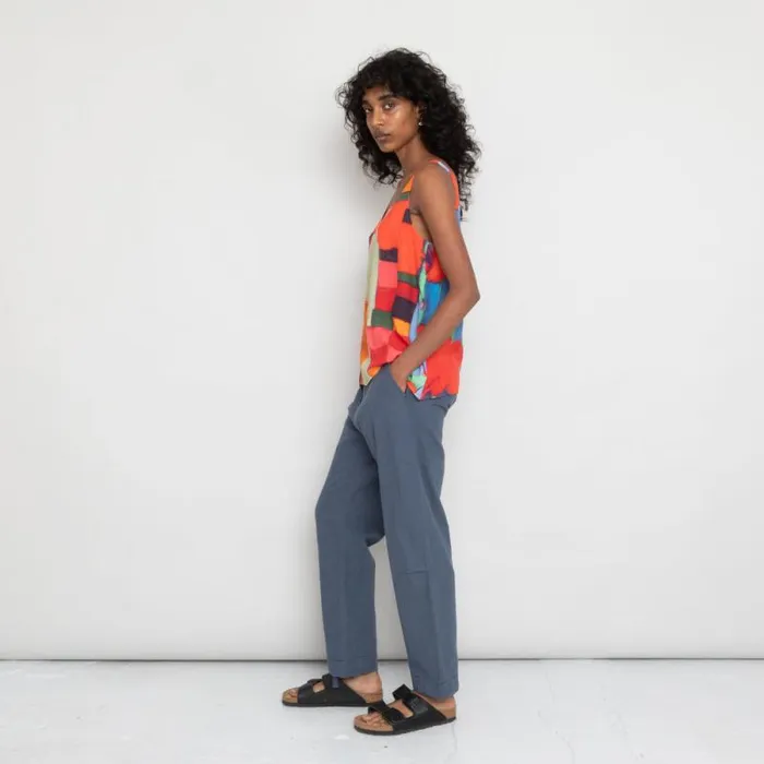 Folk Clothing Trousers Barrel Trousers 8211 Dusty Blue Canvas 8211 Womens