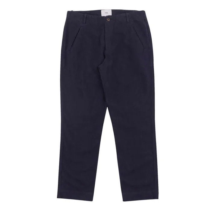 Folk Clothing Trousers Lean Assembly Pant 8211 Navy Moleskin 8211 Mens