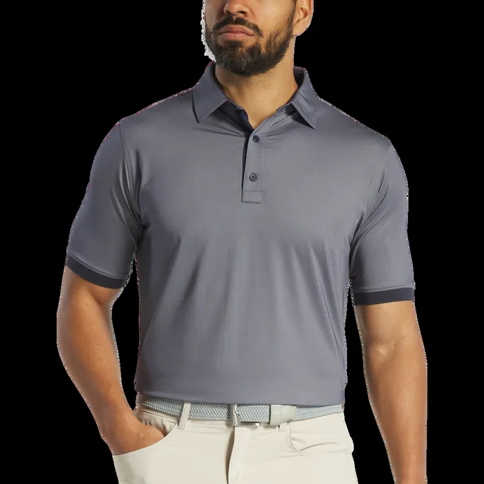 FootJoy Shirts Men Banded Sleeve Birdseye Navy FootJoy Shirts Men Banded Sleeve Birdseye Navy