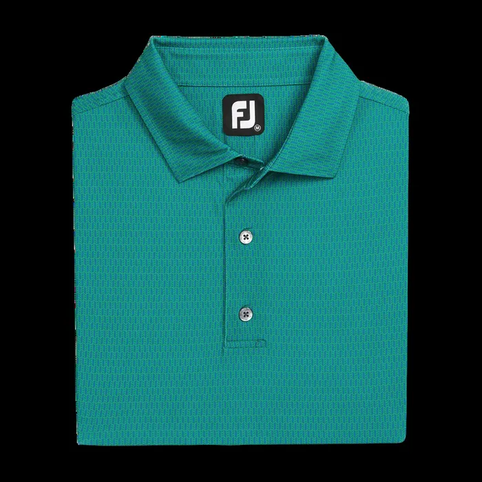 FootJoy Shirts Men Skyscraper Lisle Blue Emerald