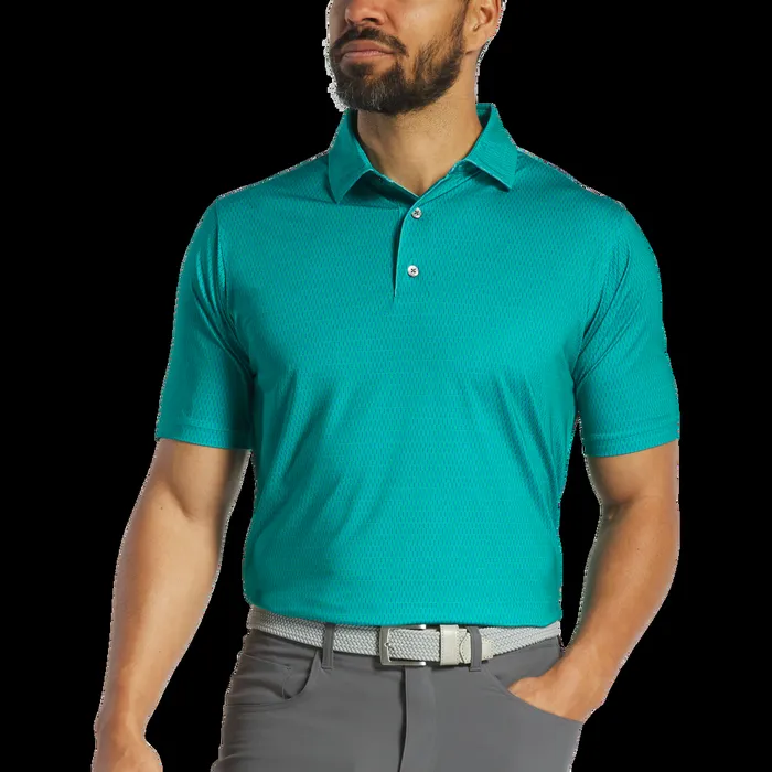 FootJoy Shirts Men Skyscraper Lisle Blue Emerald