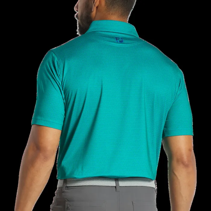 FootJoy Shirts Men Skyscraper Lisle Blue Emerald