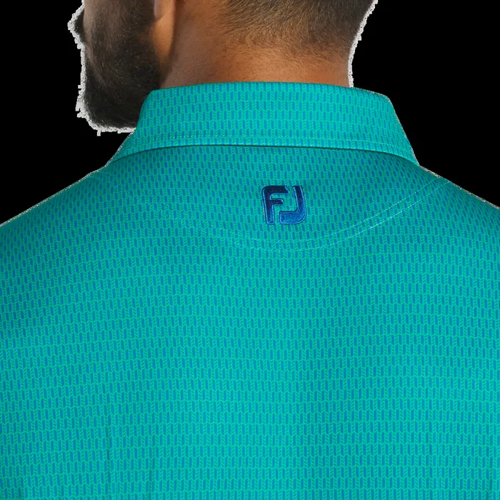 FootJoy Shirts Men Skyscraper Lisle Blue Emerald
