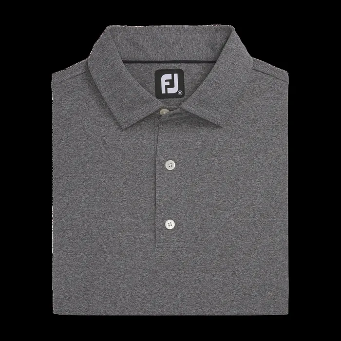 FootJoy Shirts Men Solid Pique Heather Charcoal