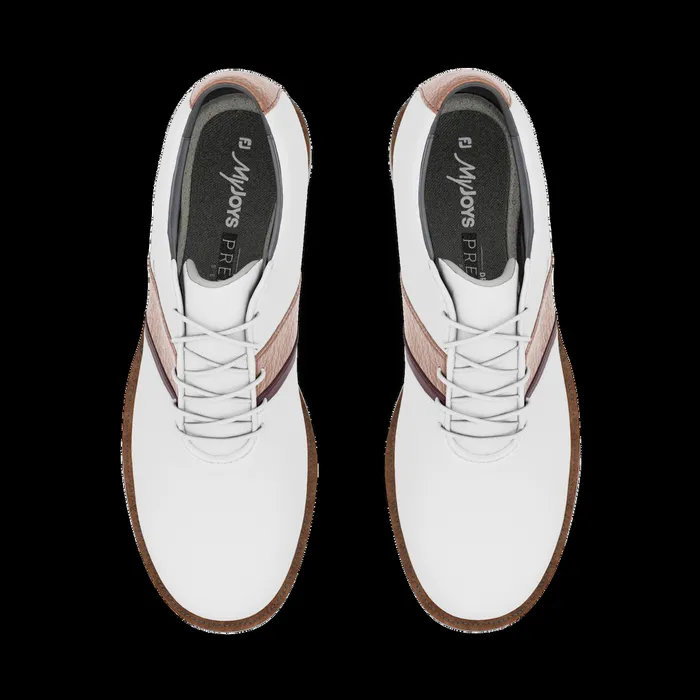 FootJoy Spiked Women MyJoys Premiere Series Traditional White Rose Gold Burgundy FootJoy Spiked Women MyJoys Premiere Series Traditional White Rose Gold Burgundy