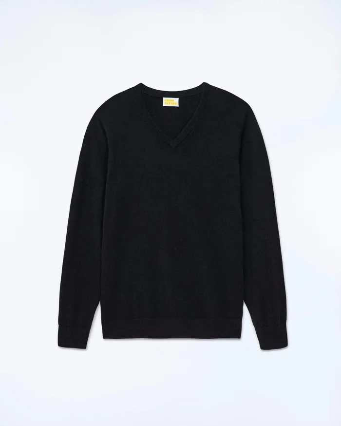 From Future Cashmere Sweaters Men VNeck Sweater Black