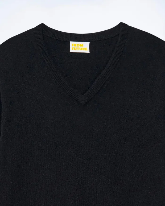 From Future Cashmere Sweaters Men VNeck Sweater Black
