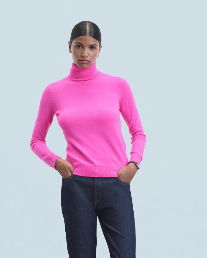 From Future Cashmere Sweaters Women Basic Turtleneck Sweater Black