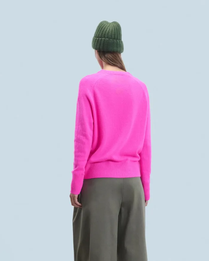 From Future Cashmere Sweaters Women Light Oversized Crewneck Sweater Utopic Pink