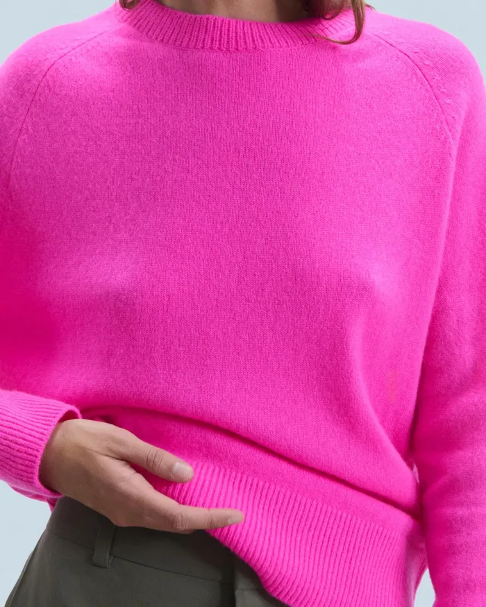 From Future Cashmere Sweaters Women Light Oversized Crewneck Sweater Utopic Pink