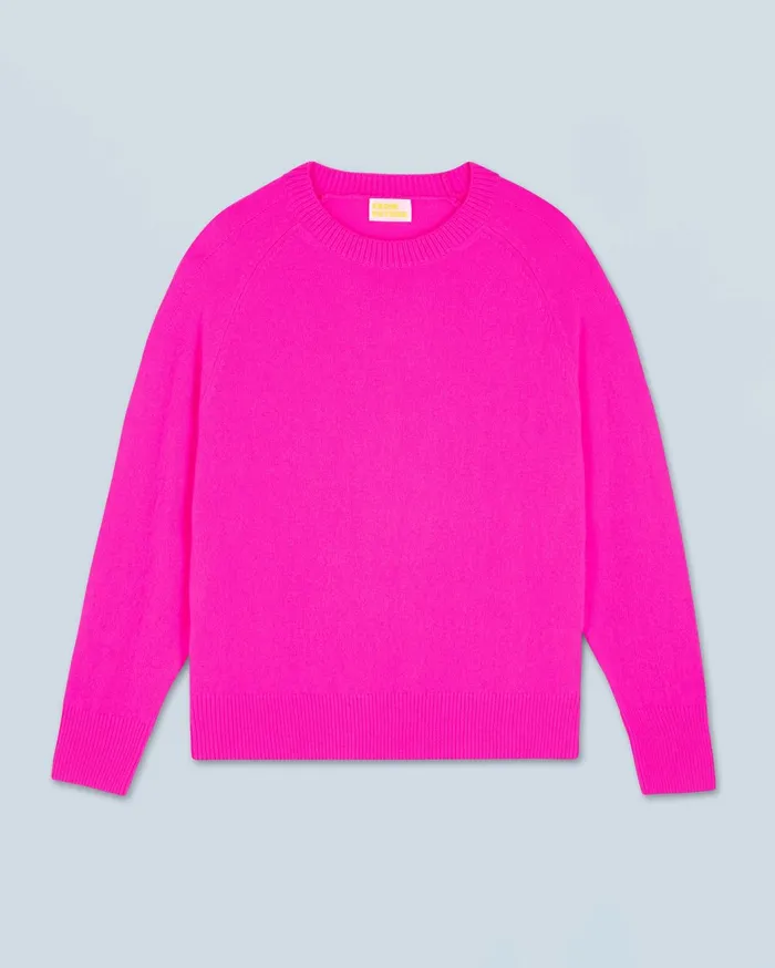 From Future Cashmere Sweaters Women Light Oversized Crewneck Sweater Utopic Pink