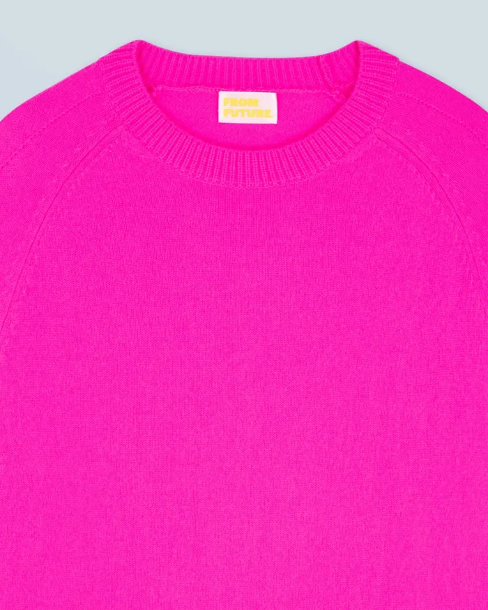 From Future Cashmere Sweaters Women Light Oversized Crewneck Sweater Utopic Pink