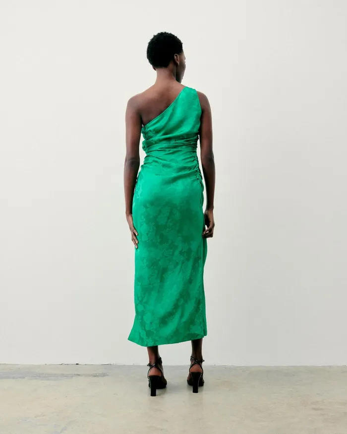 From Future Dresses and Jumpsuits Women Adele Asymmetric Long Dress Vert Jacquard