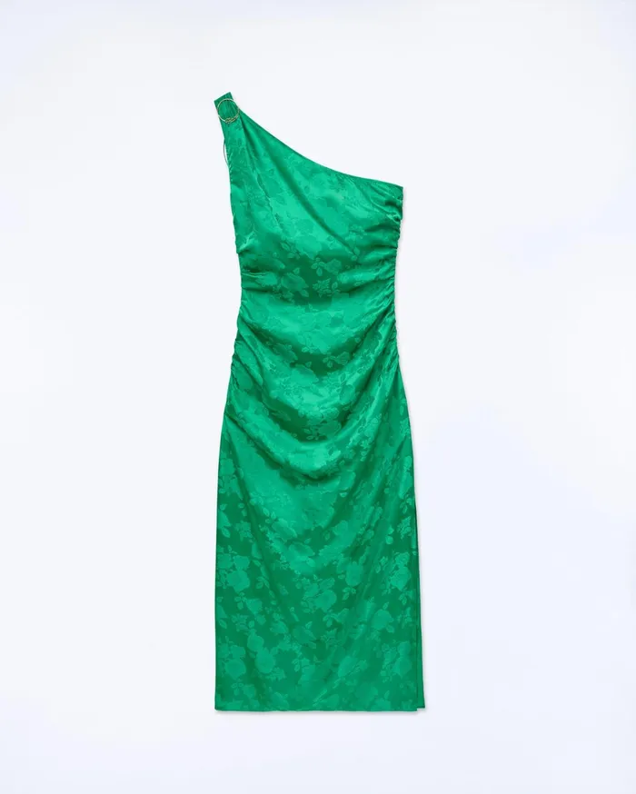 From Future Dresses and Jumpsuits Women Adele Asymmetric Long Dress Vert Jacquard