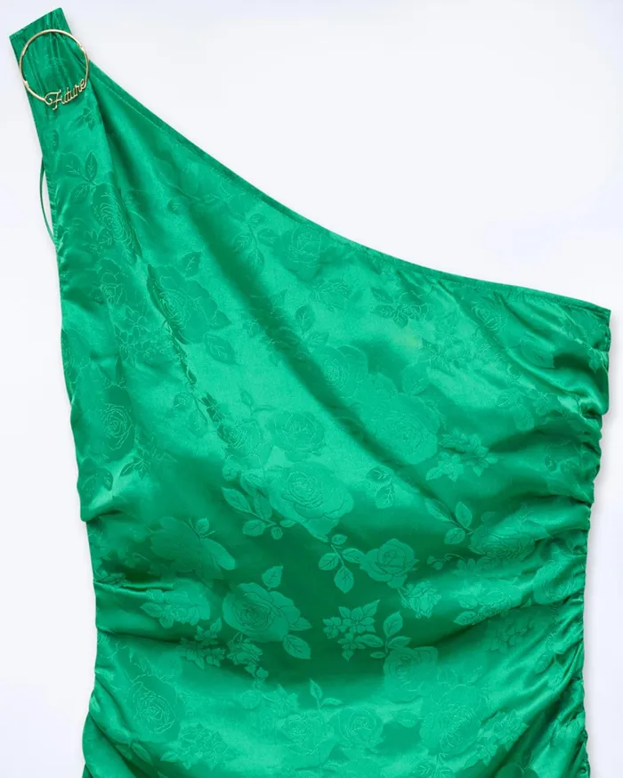 From Future Dresses and Jumpsuits Women Adele Asymmetric Long Dress Vert Jacquard