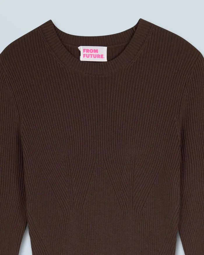 From Future Dresses and Jumpsuits Women Long Dress With Long Sleeves Chocolate