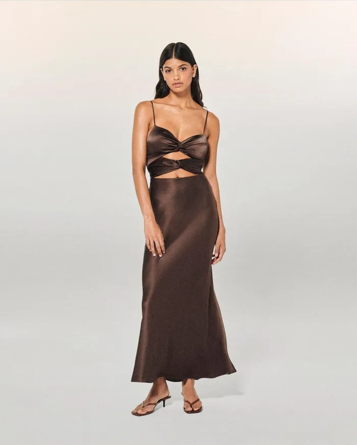 From Future Dresses and Jumpsuits Women Naia Long Strap Dress Chocolate
