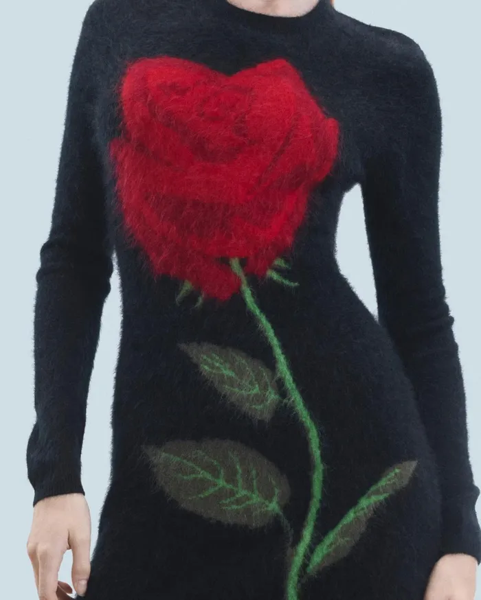 From Future Dresses and Jumpsuits Women Short Dress With Long Sleeves In Brushed Cashmere Black