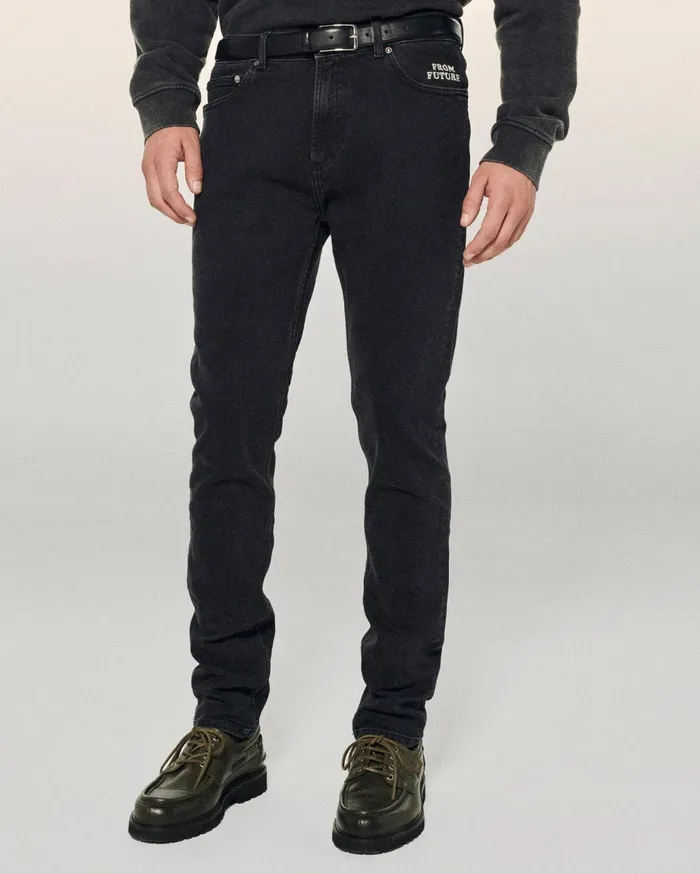 From Future Jeans Men Skinny John Jeans Washed Black