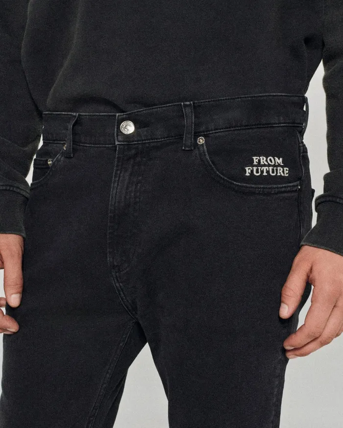 From Future Jeans Men Skinny John Jeans Washed Black