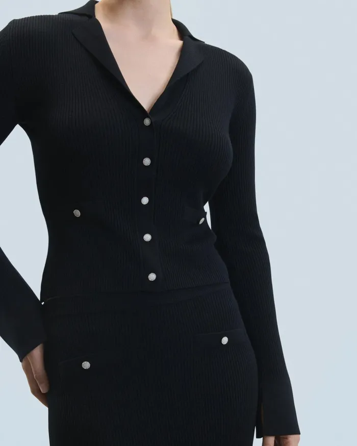 From Future Merino Wool Sweaters Women Cardigan Black