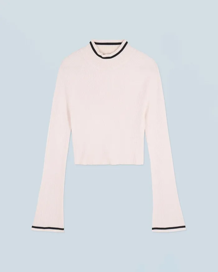 From Future Merino Wool Sweaters Women Mock Neck Sweater Sand