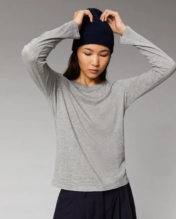 From Future Shirts TShirts and Tops Women Basic Long Sleeve Crewneck TShirt Dark Heather Gray From Future Shirts TShirts and Tops Women Basic Long Sleeve Crewneck TShirt Dark Heather Gray