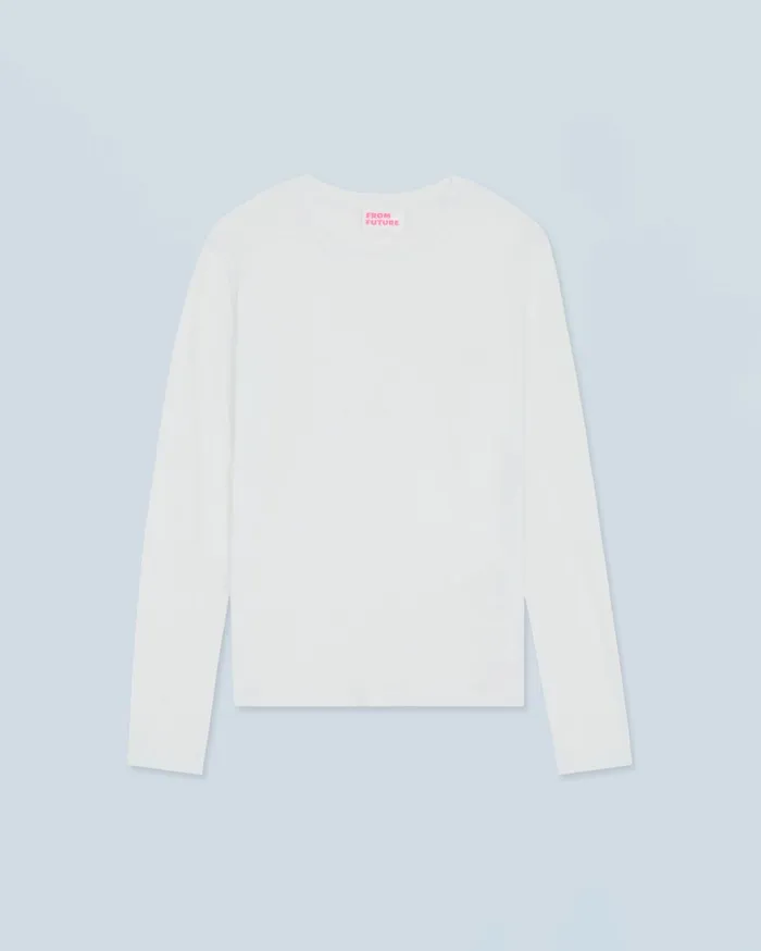 From Future Shirts TShirts and Tops Women Crewneck Long Sleeve TShirt White