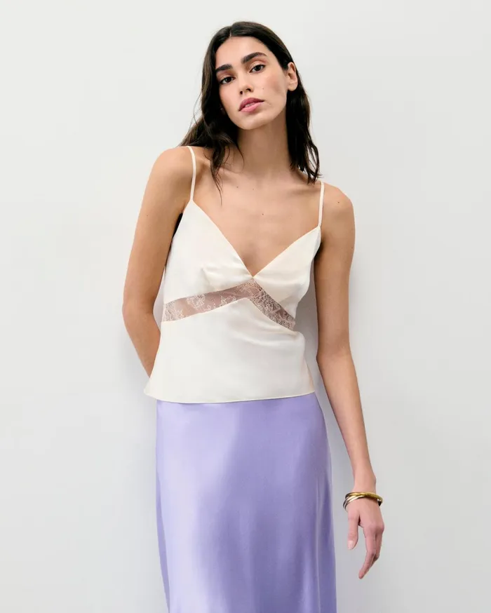 From Future Shirts TShirts and Tops Women Dallia Strap Top Champagne