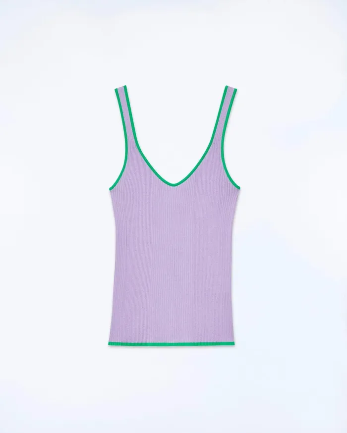 From Future Shirts TShirts and Tops Women Ribbed Tank Top With Contrasting Trims Magic Lilac From Future Shirts TShirts and Tops Women Ribbed Tank Top With Contrasting Trims Magic Lilac