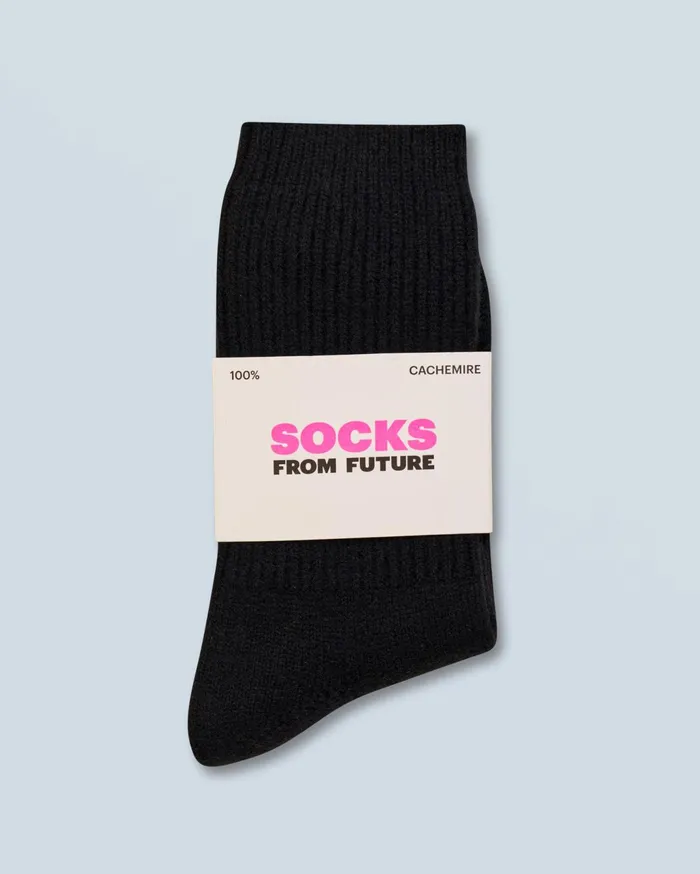 From Future Socks Ribbed MidHigh Socks Black