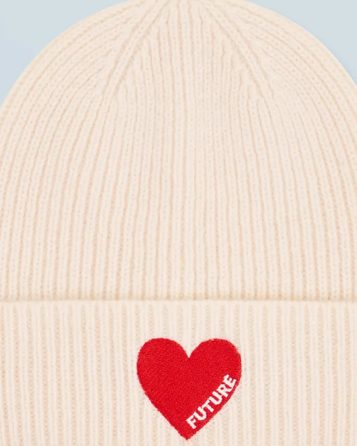 From Future Tote Bags Heart Cuffed Beanie White