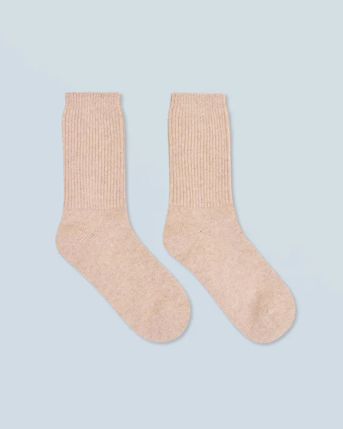 From Future Tote Bags Ribbed MidHigh Socks Heather Beige