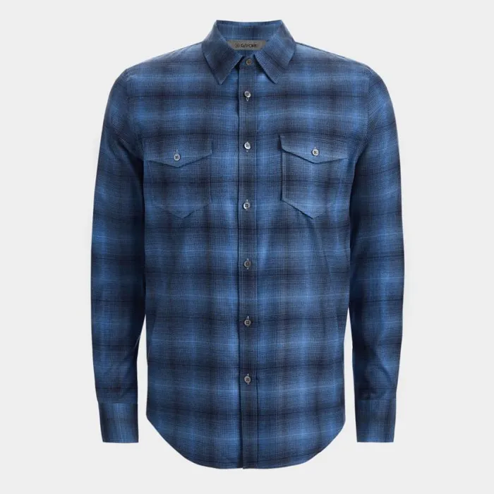 GFORE Dress Shirts Men SHADOW PLAID BRUSHED DRESS SHIRT Racer