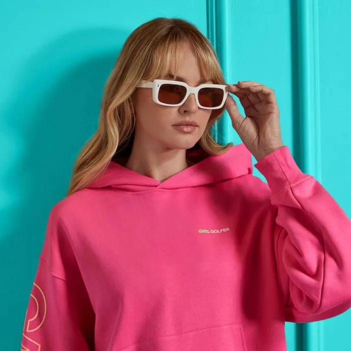 GFORE Hoodies and Tees Women GOLFER FRENCH TERRY OVERSIZED HOODIE Knockout Pink GFORE Hoodies and Tees Women GOLFER FRENCH TERRY OVERSIZED HOODIE Knockout Pink