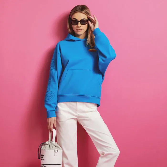 GFORE Hoodies and Tees Women MOTHER GOLFER OVERSIZED FRENCH TERRY HOODIE Catalina