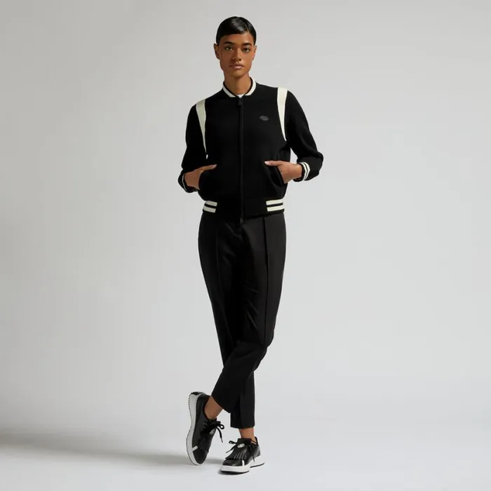 GFORE Outerwear Women CONTRAST STRIPE KNIT BOMBER JACKET Onyx