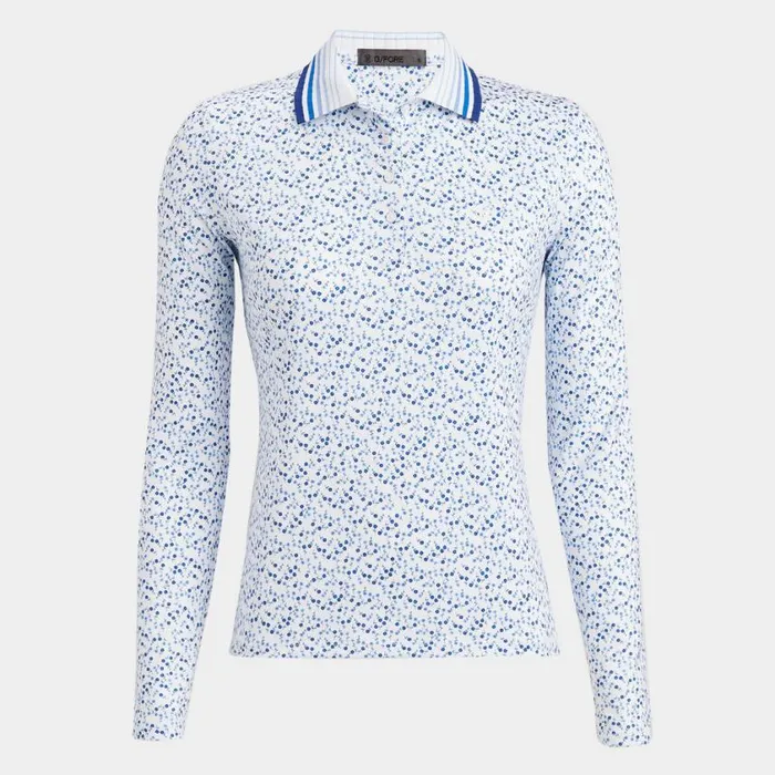 GFORE Polos and Shirts Women AYE POPPY TECH JERSEY LONG SLEEVE POLO Snow
