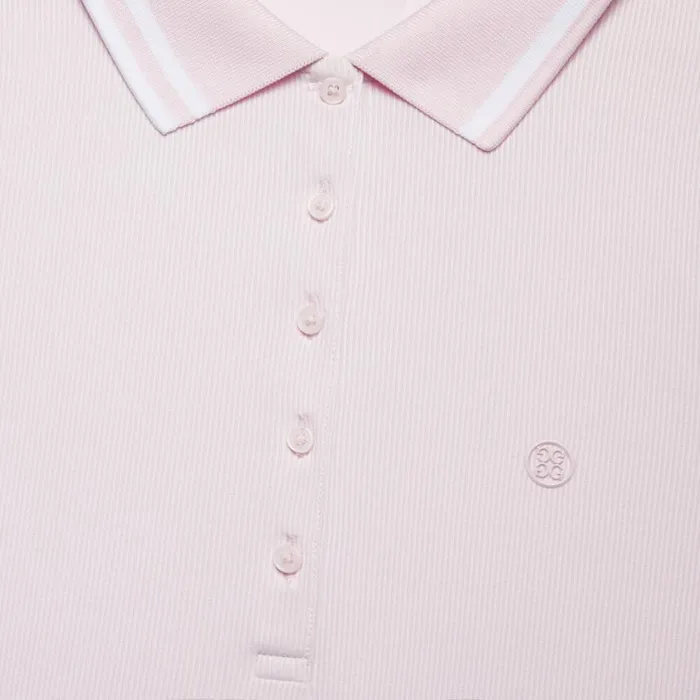 GFORE Polos and Shirts Women CONTRAST COLLAR RIBBED TECH NYLON POLO Blush