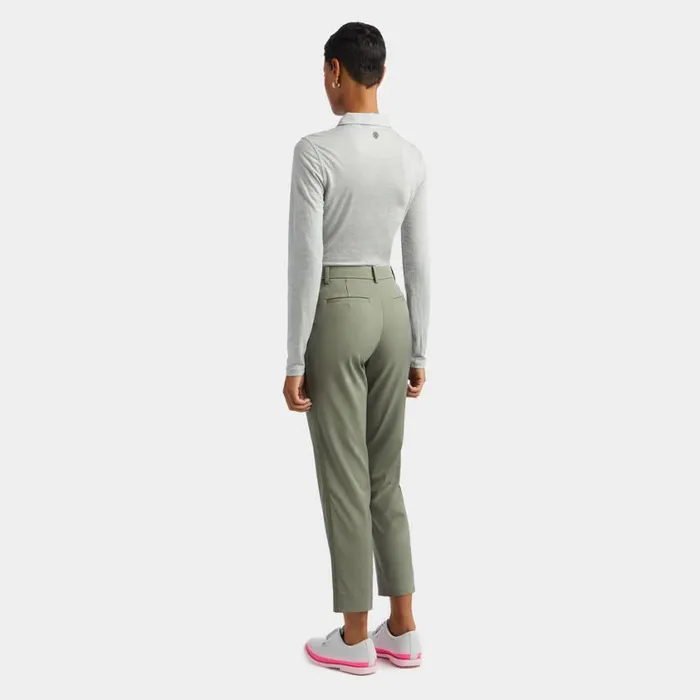GFORE Polos and Shirts Women LIGHTWEIGHT TECH PERFORMANCE FINE WOOL LONG SLEEVE POLO Light Heather Grey