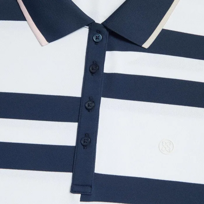 GFORE Polos and Shirts Women OFFSET STRIPE TECH PIQU POLO Snow GFORE Polos and Shirts Women OFFSET STRIPE TECH PIQU POLO Snow