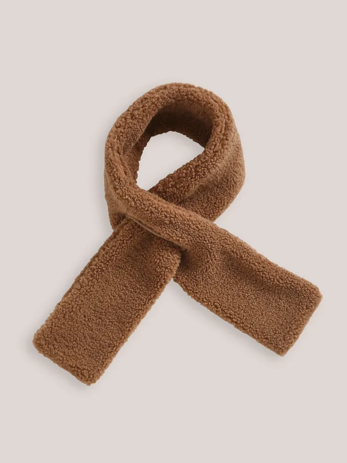 Girls Cyrillus Accessories Child039s Sherpa Scarf With Slit Caramel