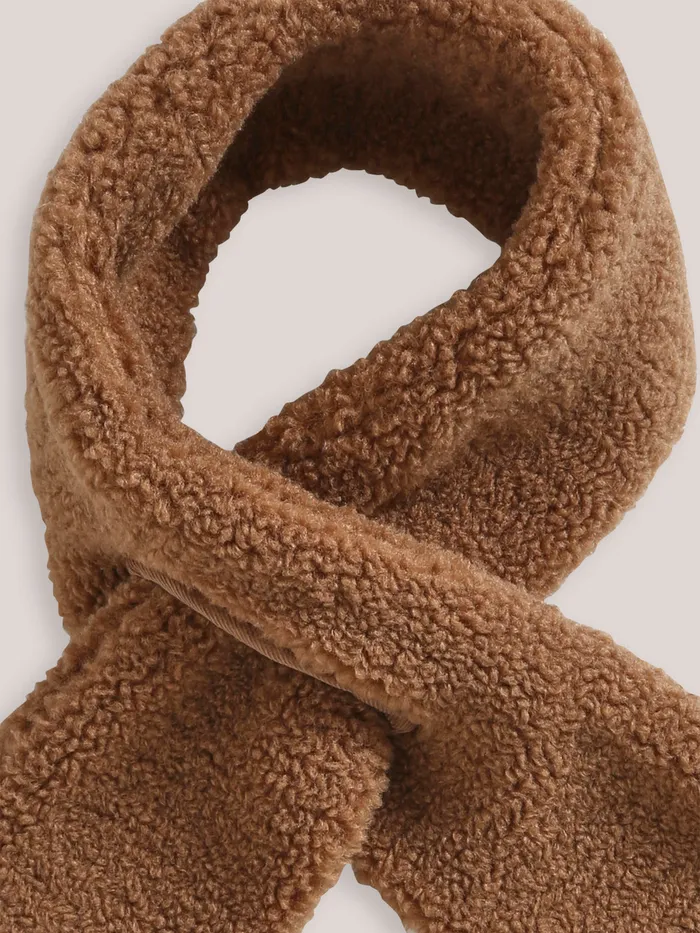 Girls Cyrillus Accessories Child039s Sherpa Scarf With Slit Caramel