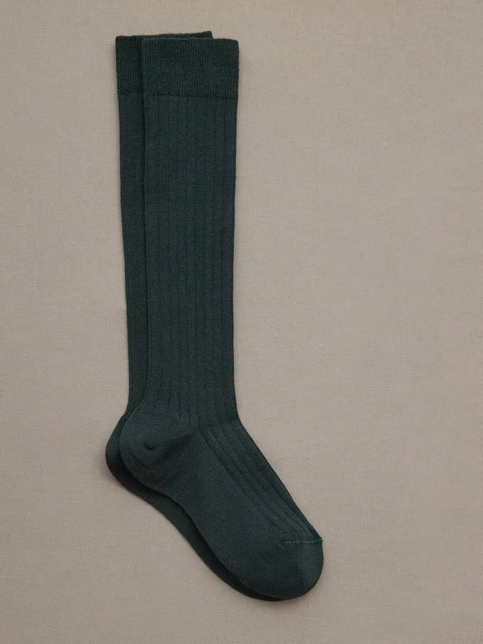 Girls Cyrillus Accessories KneeHigh Socks Vert Foret
