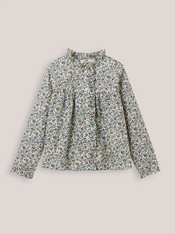 Girls Cyrillus Clothing Frilly Shirt Made With Liberty Fabric Lib Hannah Fay