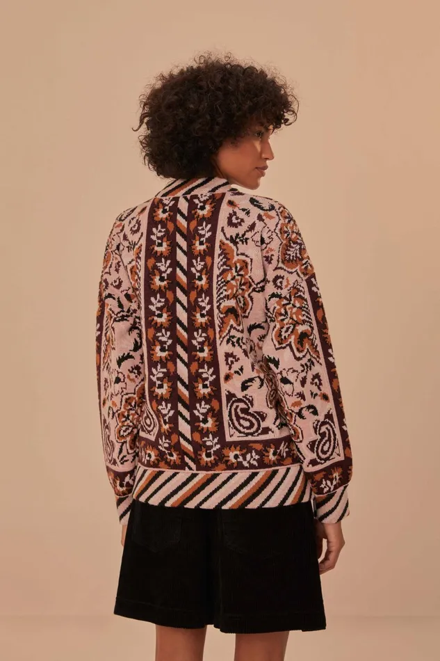 Glam Tapestry Knit Cardigan Women Farm Rio Cardigans